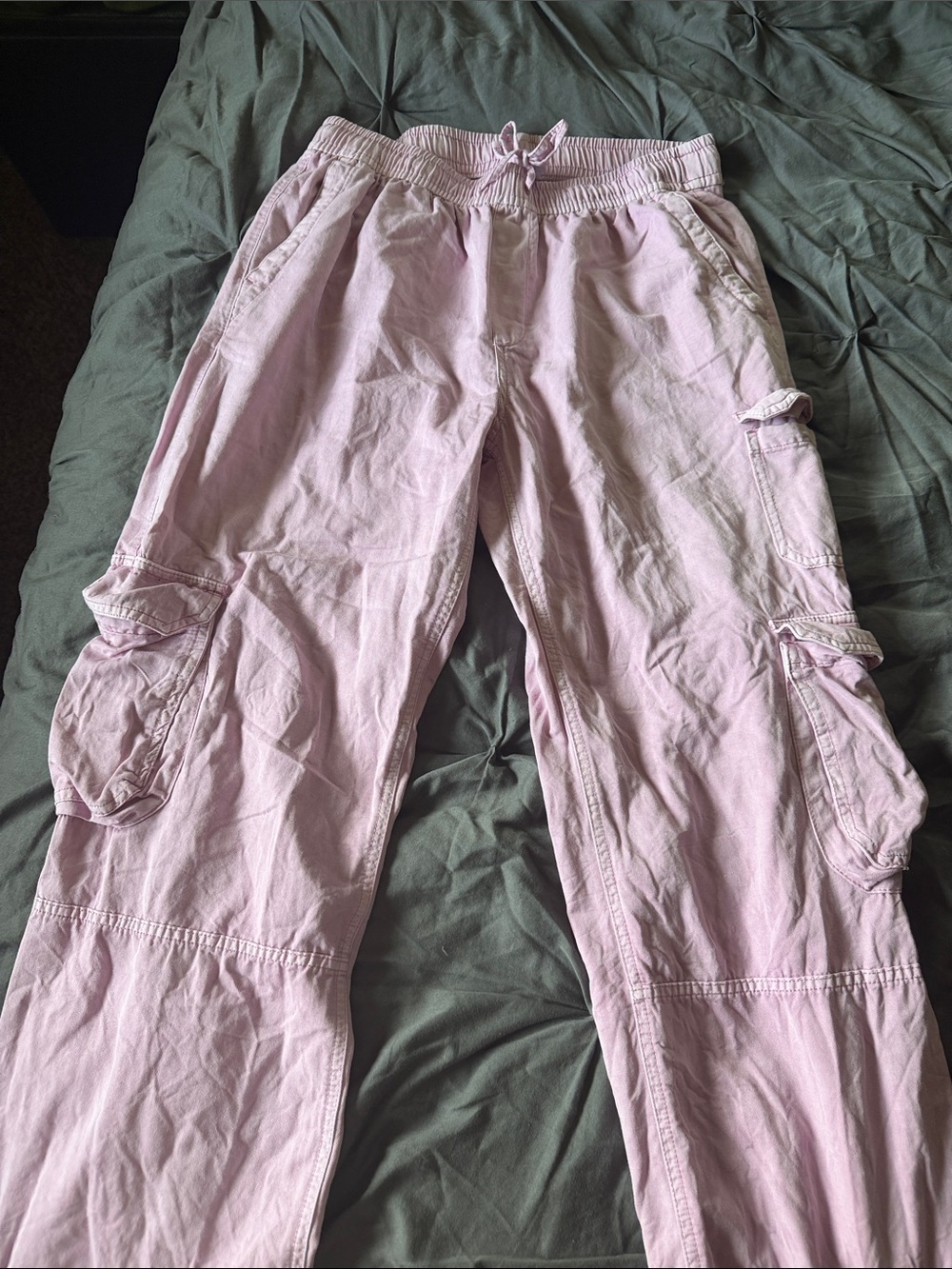Old Navy Light Pink Wide-Leg Cargo Pants
